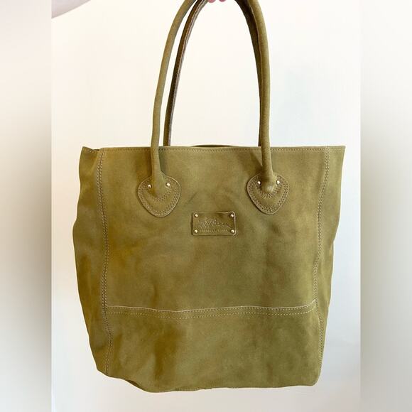 LL Bean green suede boat tote and wallet clutch NWT shoulder bag gorpcore spring - Picture 2 of 15